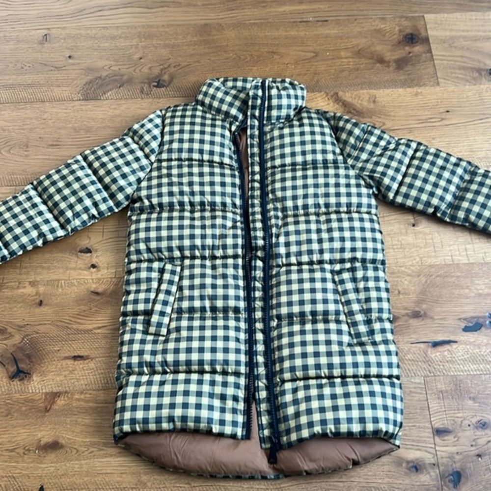 Rebecca Minkoff Puffer Coat Jacket Khski Black Gingham Buffalo Plaid S NEW